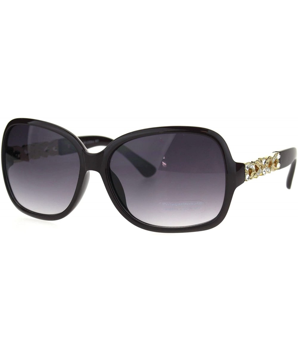 Butterfly Oceanic Gradient Lens Heart Shape Valentine Love Metal Rim Sunglasses - Dark Purple Smoke - C1185NNHL7R $23.22