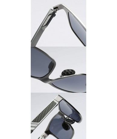 Rectangular Men's Polarized Sunglasses- Rectangular Full Frame Driving - C7 - CW19706QCR4 $68.45