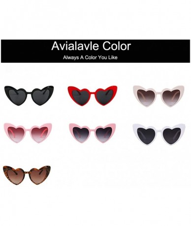 Round Clout Goggle Heart Sunglasses Retro Vintage Cat Eye Mod Style Kurt Cobain Glasses - Red - C318G45AYK3 $17.52