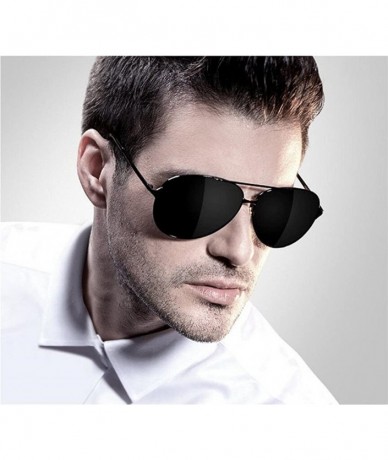 Oval Polarized Sunglasses Protection Driving Oval - Metal Frame - CY18D2XY2UH $19.40