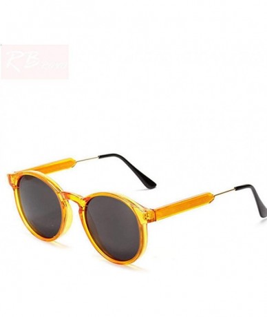 Oversized 2019 Vintage Round Sunglasses Women/Men Classic Outdoor Oculos De Black Gray - Yellow Gray - CM18Y3OR8CU $17.17