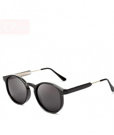 Oversized 2019 Vintage Round Sunglasses Women/Men Classic Outdoor Oculos De Black Gray - Yellow Gray - CM18Y3OR8CU $17.17