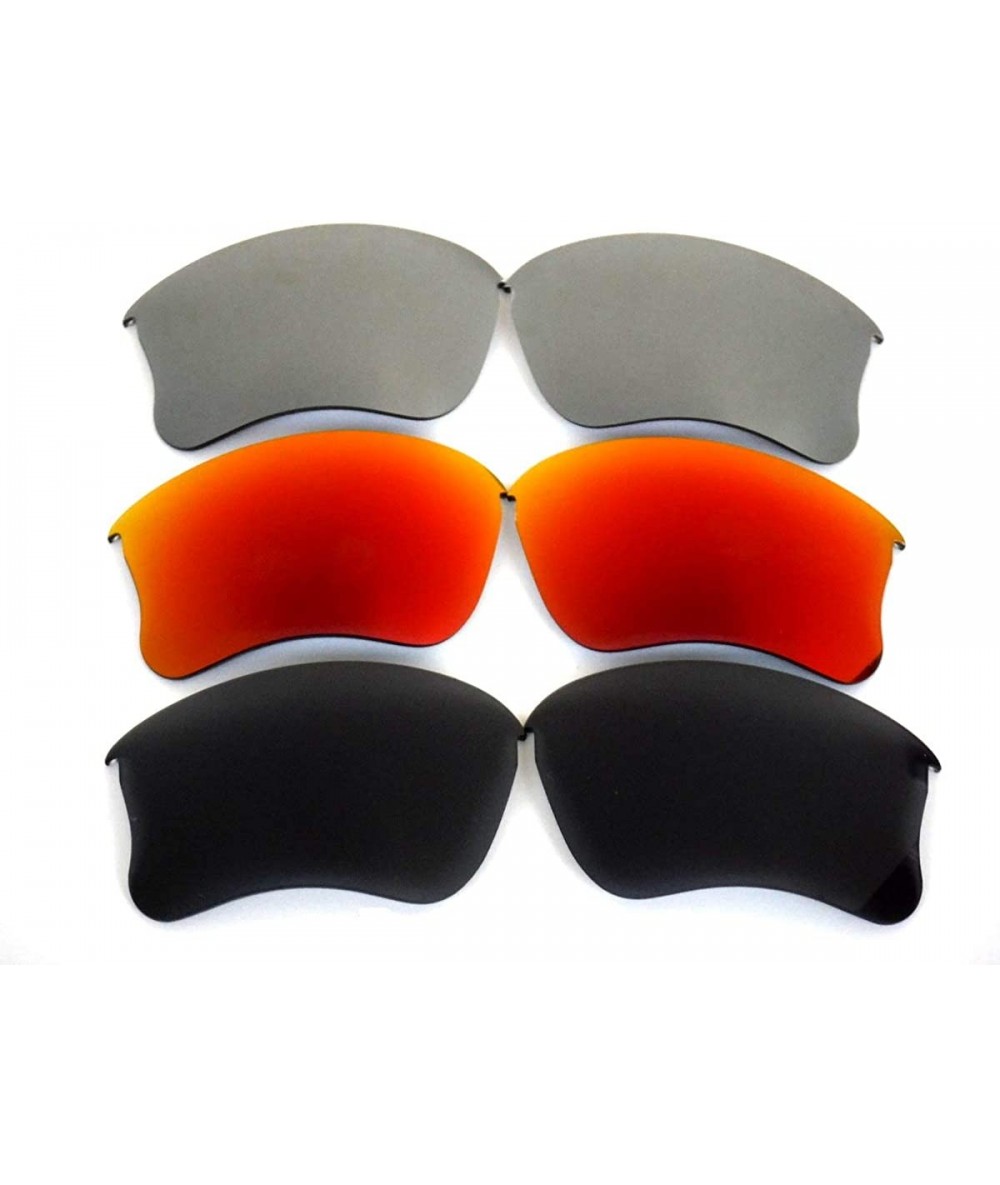 Oversized Replacement Lenses Flak Jacket XLJ Black&Red&Gray Color Polarized 3 Pairs - Black&red&gray - CJ12854XNN5 $35.61