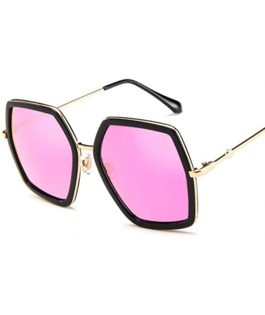 Square Big Shiny Sunglasses For Women 2019 New Oversized Square G Red Green Brand Blue - Silver - CH18XE0CZES $19.24