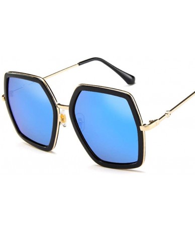 Square Big Shiny Sunglasses For Women 2019 New Oversized Square G Red Green Brand Blue - Silver - CH18XE0CZES $19.24