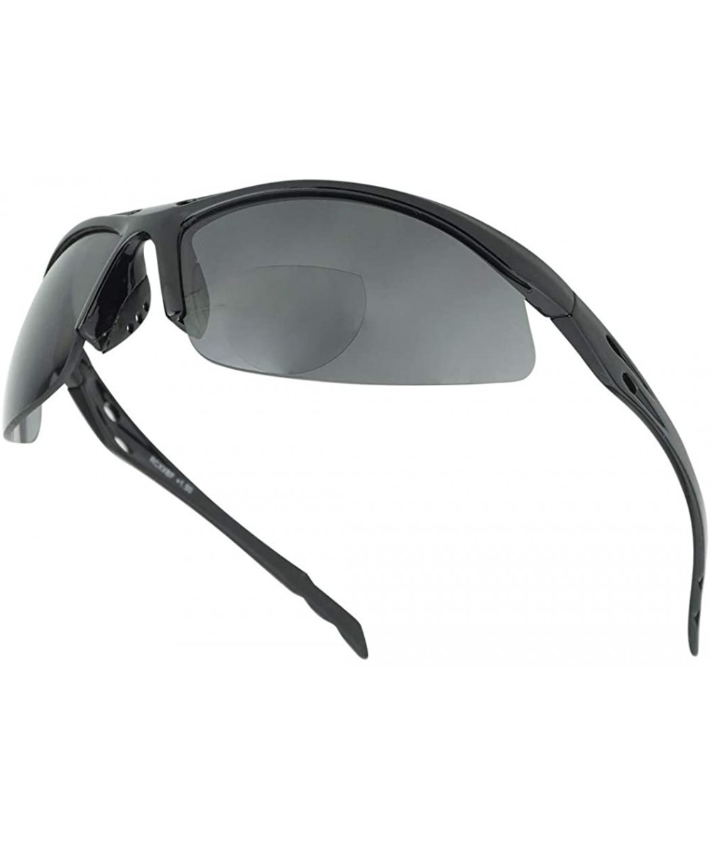 Wrap Sunglass Stop Half frame Sunglasses Strength - C412KRXGUB9 $19.86