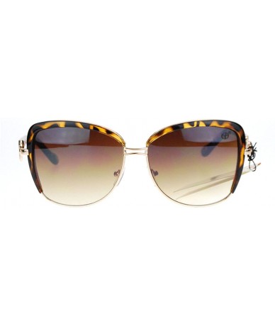 Square Vintage Designer Oversized Square Butterfly Frame Womens Sunglasses - Tortoise - CL11UTS3EI5 $18.47