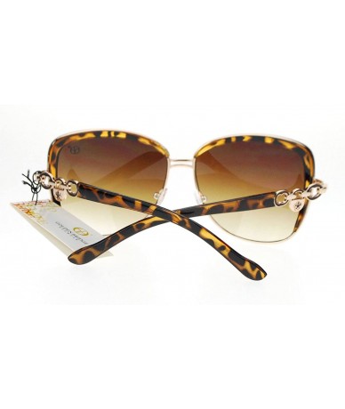 Square Vintage Designer Oversized Square Butterfly Frame Womens Sunglasses - Tortoise - CL11UTS3EI5 $18.47