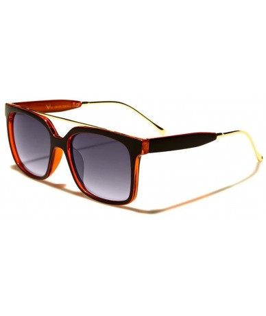 Rectangular Browline Rectangular Sunglasses - Orange/Black - CF18DNGEZMZ $18.13