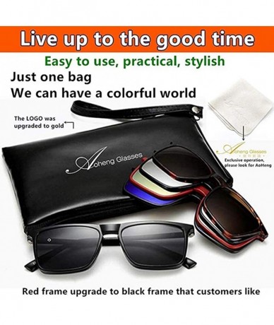 Rimless TR90 5Pcs Magnetic Clip on Sunglasses Over Glasses for Night Driving - CI187HRX568 $43.27