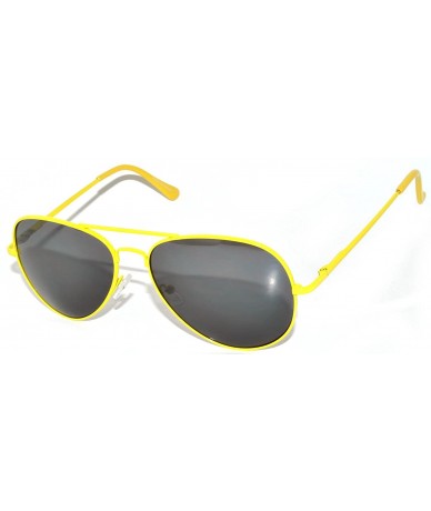 Aviator Classic Aviator Style Colored Lens Sunglasses Metal Frame - Yellow-smoke-spring - C711YELIT47 $18.98