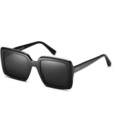 Rectangular Backstage - Rectangle Women's Sunglasses - Extra Large - Black / Grey - CJ18R3DMUWU $74.30