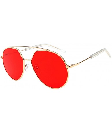 Oversized Vintage Sunglasses for Women metal PC UV 400 Protection Sun glasses - Gold Red - CW18T63TU9H $36.89