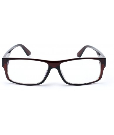 Square "Kayden" Retro Unisex Plastic Fashion Clear Lens Glasses - Brown - C2119OG1XSV $18.36