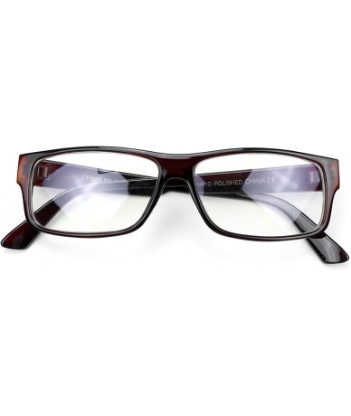 Square "Kayden" Retro Unisex Plastic Fashion Clear Lens Glasses - Brown - C2119OG1XSV $18.36