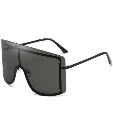 Shield Fashion Oversize Sunglasses Gradient Glasses - Grey - CR190OEYSG8 $28.57