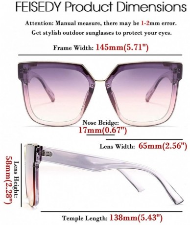 Square Fashion Women Men Sunglasses Square Frame Metal Shape Nesting Lenses B2595 - Clear Purple - CP198836Z2X $26.83