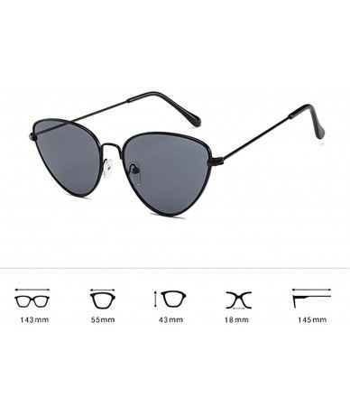 Square MOD-Style Cat eye Series Sunglasses Full Metal Frame Retro Style Black - CN189T2CM5L $34.80