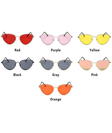 Square MOD-Style Cat eye Series Sunglasses Full Metal Frame Retro Style Black - CN189T2CM5L $34.80