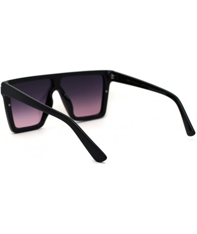 Shield Womens Flat Top Oversize Mobster Shield Retro Sunglasses - Black Purple - C519608SE9L $23.59