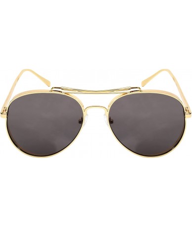 Aviator 2016 Premiere Aviator Frames w/Color Mirrored Flat Lens 25119-FLREV - Gold - C312I74S379 $19.46