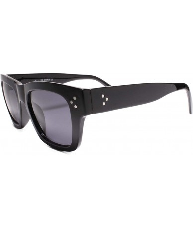 Rectangular Designer Swag Hip Hop Mens Womens Horn Rimmed Rectangle Sunglassese - C118UQD5708 $22.12