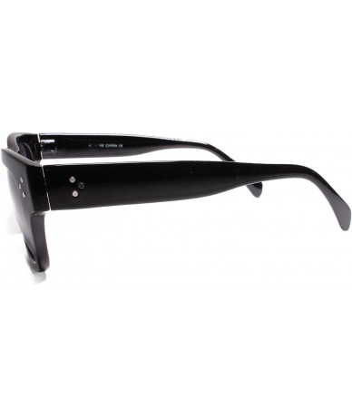 Rectangular Designer Swag Hip Hop Mens Womens Horn Rimmed Rectangle Sunglassese - C118UQD5708 $22.12