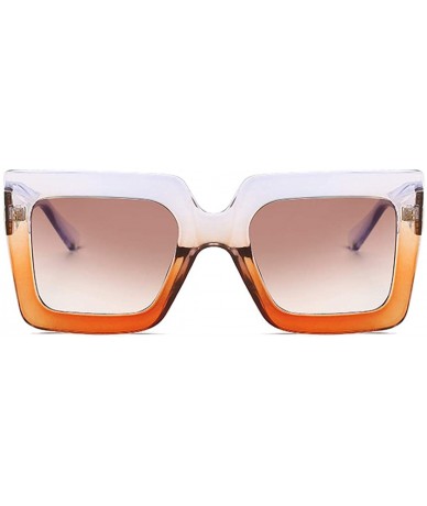 Sport Men and women Sunglasses Two-tone Big box sunglasses Retro glasses - Purple Orange - CH18LLC4L88 $17.14