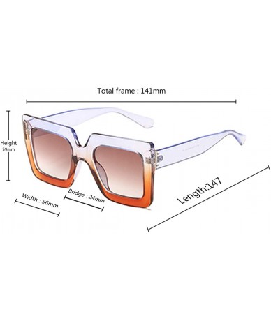 Sport Men and women Sunglasses Two-tone Big box sunglasses Retro glasses - Purple Orange - CH18LLC4L88 $17.14