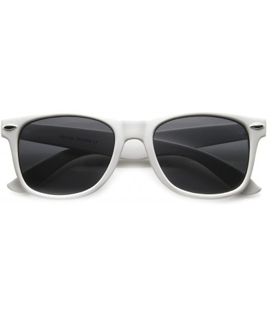 Wayfarer Classic Eyewear 80's Retro Large Horn Rimmed Style Sunglasses (White) - CO11X7EV0DT $21.67