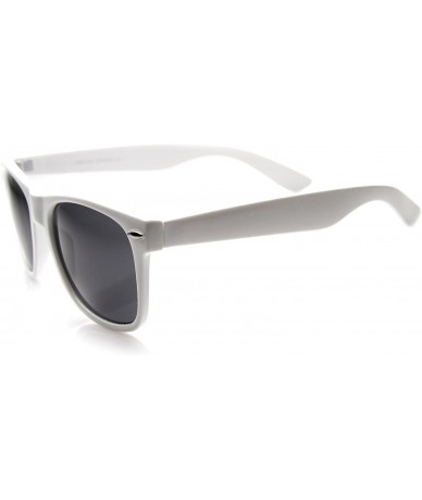 Wayfarer Classic Eyewear 80's Retro Large Horn Rimmed Style Sunglasses (White) - CO11X7EV0DT $21.67