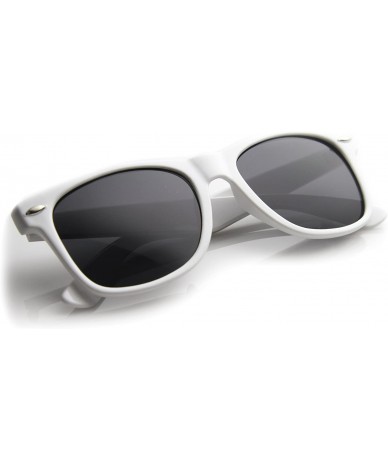 Wayfarer Classic Eyewear 80's Retro Large Horn Rimmed Style Sunglasses (White) - CO11X7EV0DT $21.67