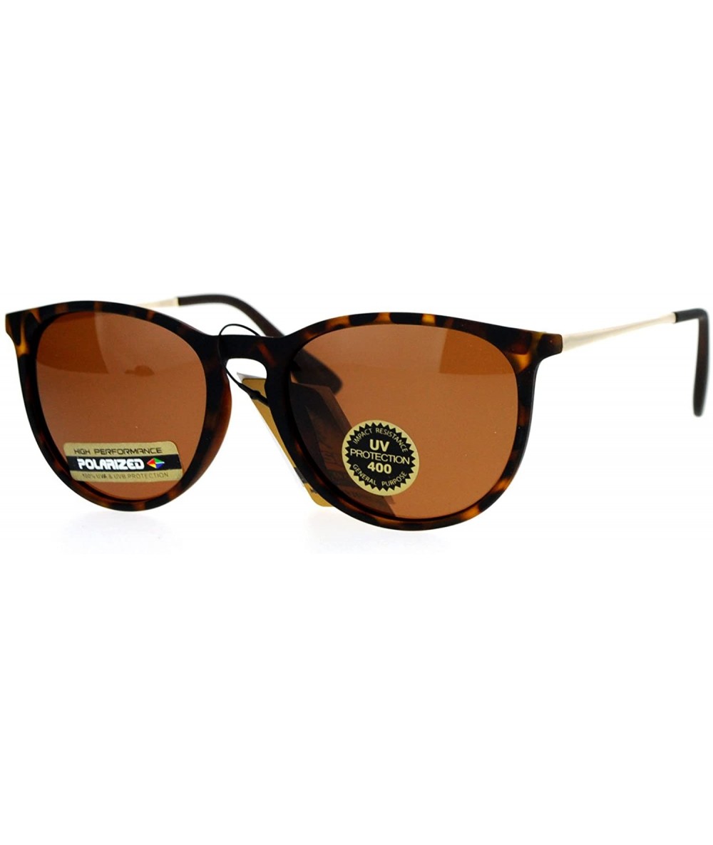 Wayfarer Polarized Lens Rubberized Matte Horn Rim Retro Sunglasses - Tortoise - CX12ITP9ZCN $22.99