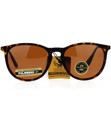 Wayfarer Polarized Lens Rubberized Matte Horn Rim Retro Sunglasses - Tortoise - CX12ITP9ZCN $22.99