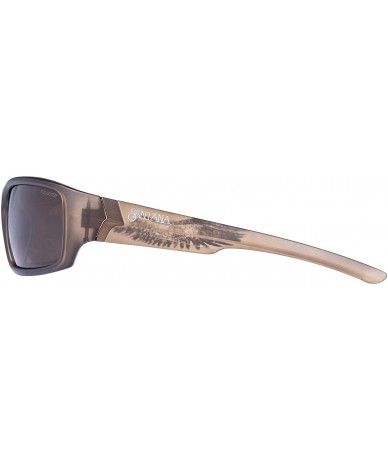 Round Heron Polarized Round Sunglasses - Crystal Brown - C0188KGZIUK $49.13