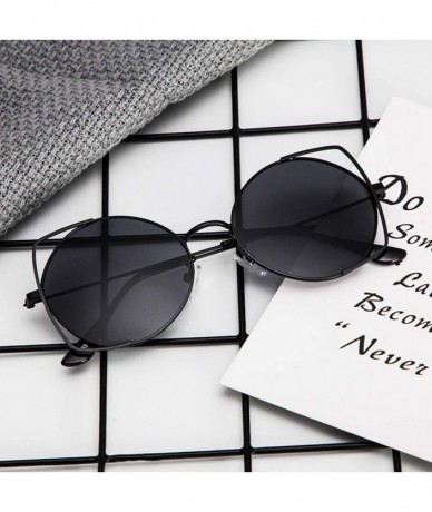 Wrap Round Sunglasses Hollow Sunglasses Personality Sunglasses Sunglasses for Women - Black - C518TRX0IQH $18.02