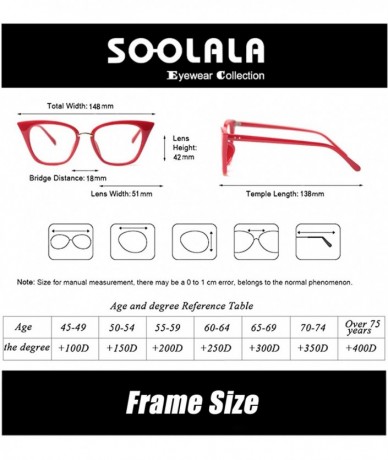 Oversized Womens Quality Readers Stylish Oversized Cat Eye Custom Reading Glasses - Red - CU18ESDS9YW $25.85