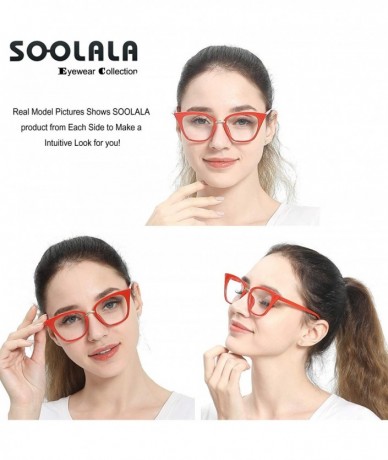 Oversized Womens Quality Readers Stylish Oversized Cat Eye Custom Reading Glasses - Red - CU18ESDS9YW $25.85