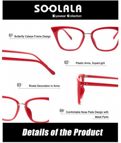 Oversized Womens Quality Readers Stylish Oversized Cat Eye Custom Reading Glasses - Red - CU18ESDS9YW $25.85