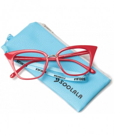 Oversized Womens Quality Readers Stylish Oversized Cat Eye Custom Reading Glasses - Red - CU18ESDS9YW $25.85