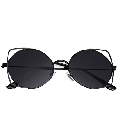 Wrap Round Sunglasses Hollow Sunglasses Personality Sunglasses Sunglasses for Women - Black - C518TRX0IQH $18.02