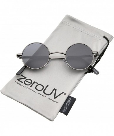 Oval Small Retro Lennon Inspired Style Neutral-Colored Lens Round Metal Sunglasses 41mm - Gunmetal / Smoke - CQ12N1NQMQP $19.64