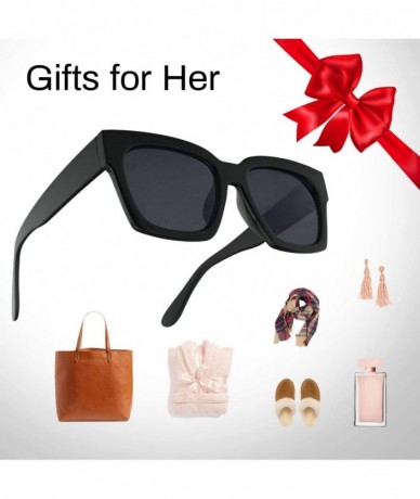 Oversized Women's Oversized Boyfriend Thick Casual Square MOD Sunglasses 55mm Street Fashion Eyewear - C118KAINO7I $19.95