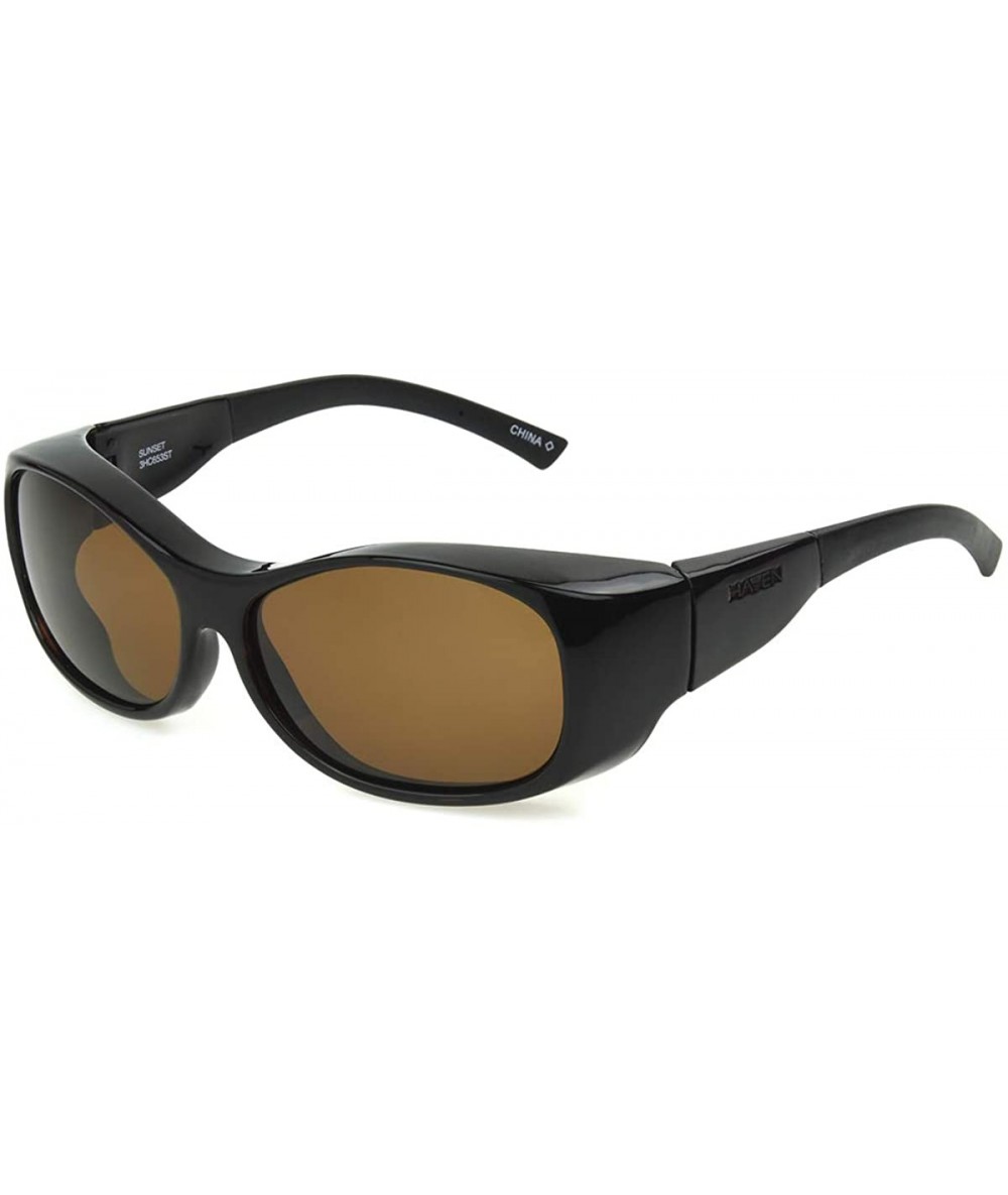 Rectangular Women's Haven-sunset Azt Rectangular Fits Over Sunglasses - Black - CI196EI26O0 $80.50