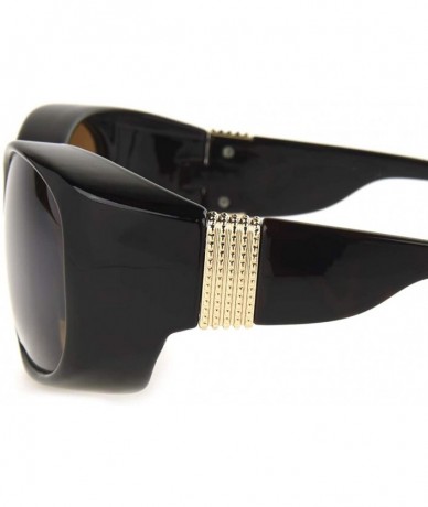 Rectangular Women's Haven-sunset Azt Rectangular Fits Over Sunglasses - Black - CI196EI26O0 $80.50