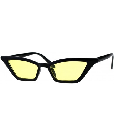 Rectangular Trapezoid Cateye Sunglasses Womens Runway Celebrity Fashion Shades - Black (Yellow) - CX18GNQIDWS $19.82