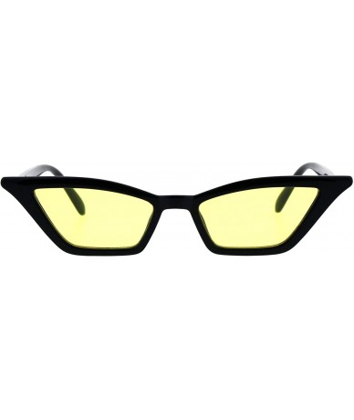 Rectangular Trapezoid Cateye Sunglasses Womens Runway Celebrity Fashion Shades - Black (Yellow) - CX18GNQIDWS $19.82