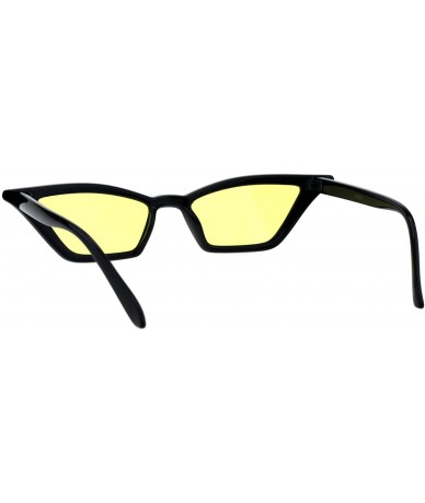 Rectangular Trapezoid Cateye Sunglasses Womens Runway Celebrity Fashion Shades - Black (Yellow) - CX18GNQIDWS $19.82