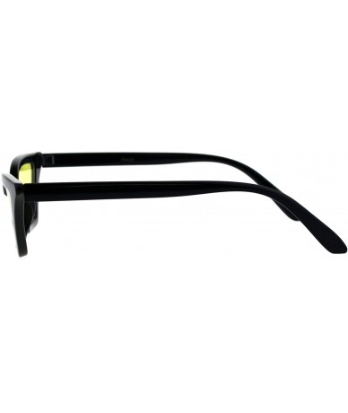 Rectangular Trapezoid Cateye Sunglasses Womens Runway Celebrity Fashion Shades - Black (Yellow) - CX18GNQIDWS $19.82