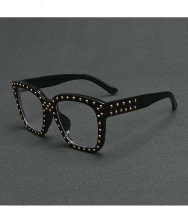 Oversized Large Oversized Square Retro Style Clear Lens Eyewear Sunglasses - Black-clear - CU12NYY1XRK $26.52